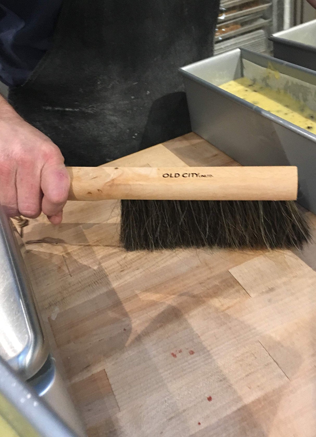 Dustpan Bench Woodworking Brush-USA 13 inch Horsehair Brushes are Used for Counter, Furniture, Drafting, Patio, Fireplace Cleaning, Shop Brush, Old City Unltd.