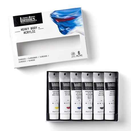 Liquitex Professional Heavy Body Acrylic Paint, Classic 6 x 59ml (2-oz) Set Liquitex