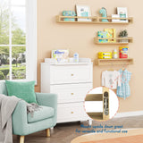 Forbena Floating Natural Wood Nursery Bookshelves - Set of 4, 24 Inch Wall-Mounted Bookcases for Kids' Rooms Forbena