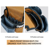 KUNN Carpenter Tool Belt with Suspenders Pro Framer Suspension Tool Rig for Construction Contractors and Electrician,Khaki KUNN
