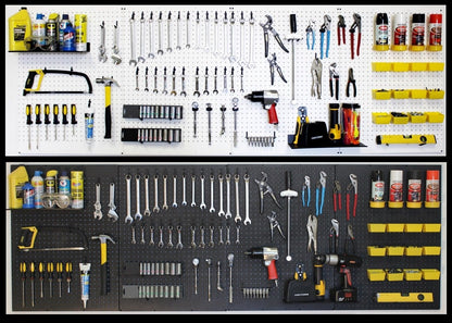 WallPeg Pegboard Wall Organizer Kit - Kit 96 B - (96"x32") Black Peg Board Panels, Shelves, Bins, Locking peg Hooks - Garage Storage for Tools. - WoodArtSupply