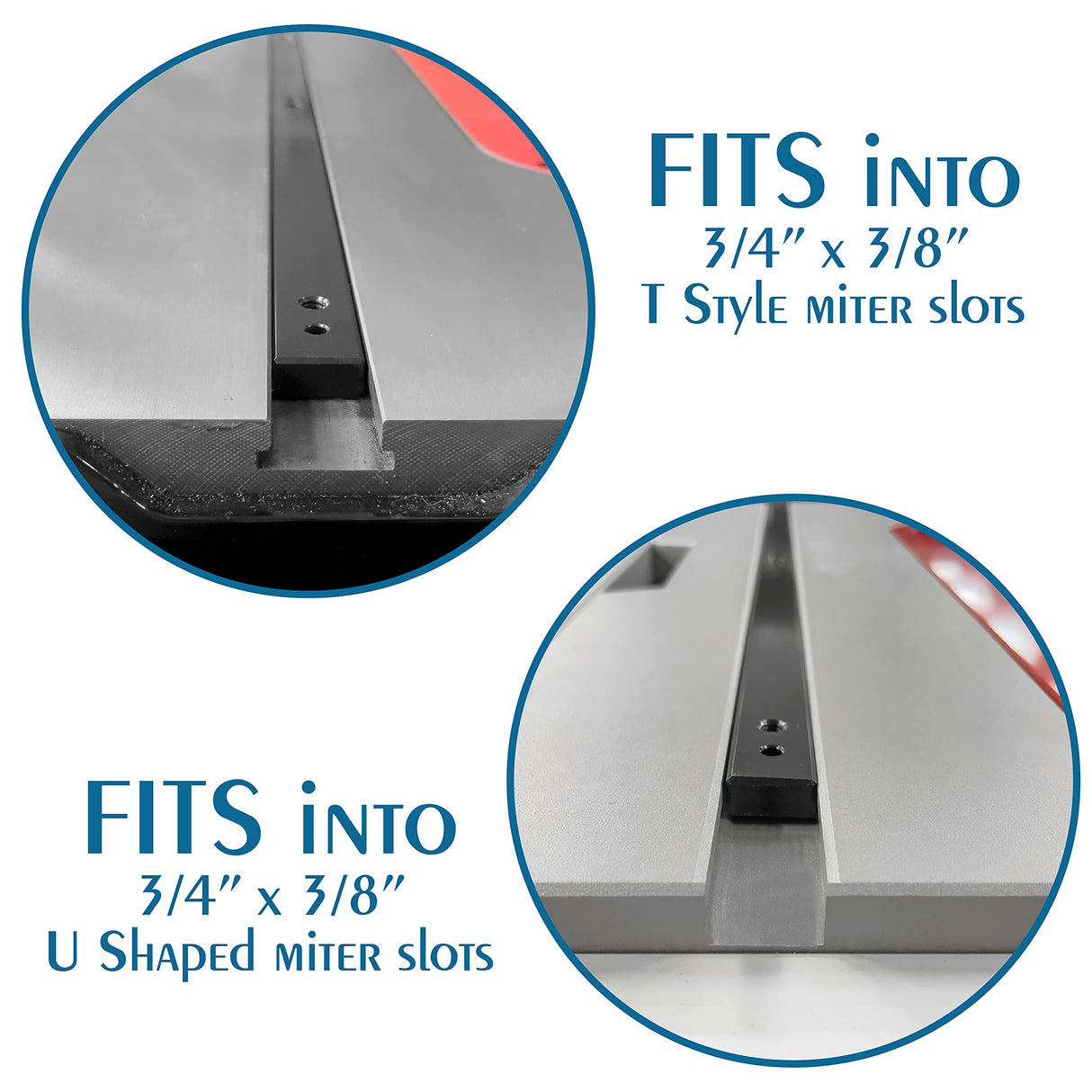 18” Precision Steel Miter Bar Rail Runner with Adjustable Spring Loaded Plungers For DIY Table Saw Crosscut Sleds, Jigs and Fixtures to Slide in 3/4 Peachtree Woodworking Supply