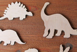 Set of 6 Large Dinosaur Wood Cutout Shapes 6", 8",10" or 12" available Cut out T-Rex Brontosaurus Brachiosaurus Velociraptor + more Texan Wood Crafts