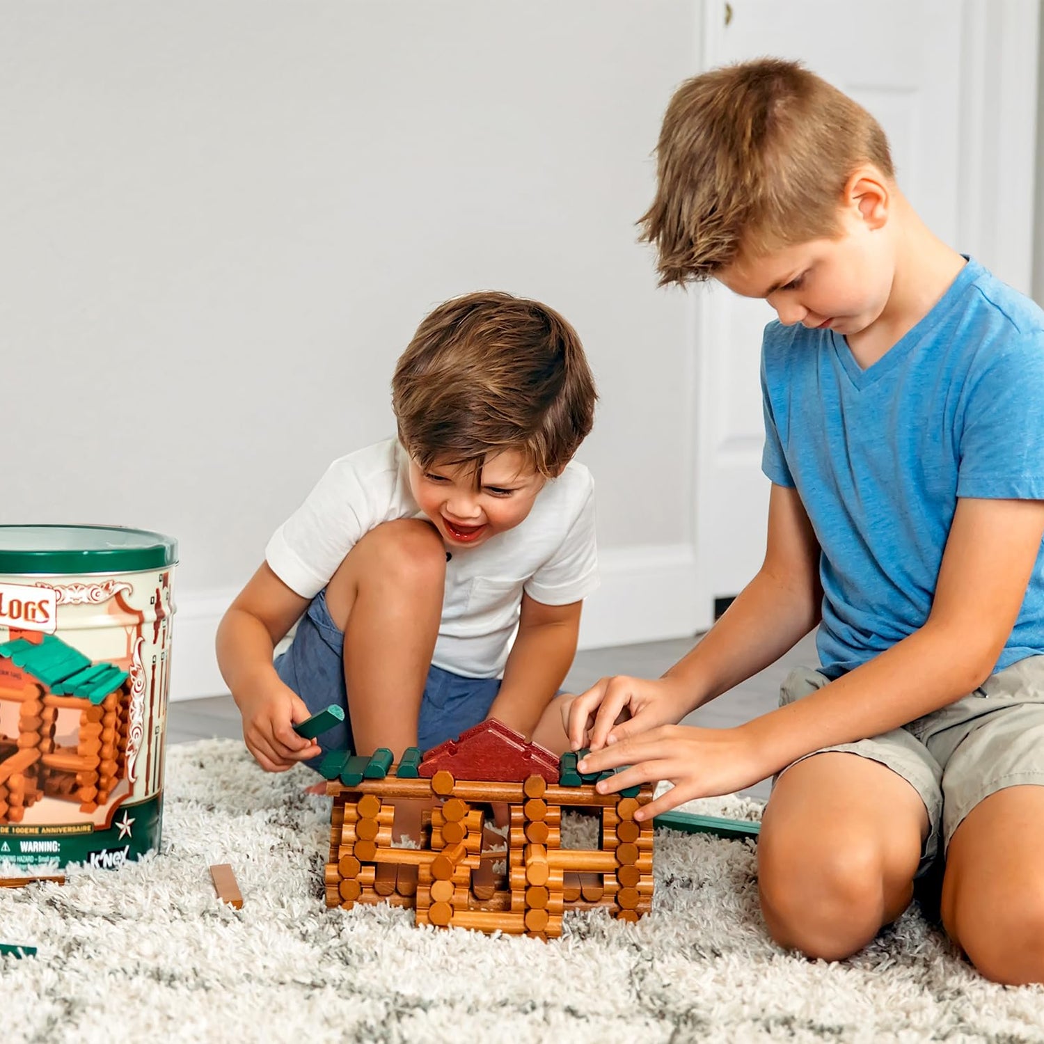 Lincoln Logs – 100th Anniversary Tin, 111 Pieces, Real Wood Logs - Ages 3+ - Best Retro Building Gift Set For Boys/Girls - Creative Construction Lincoln Logs