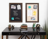 DesignOvation Beatrice Framed Linen Fabric Pinboard, 18x27, Walnut Brown DesignOvation