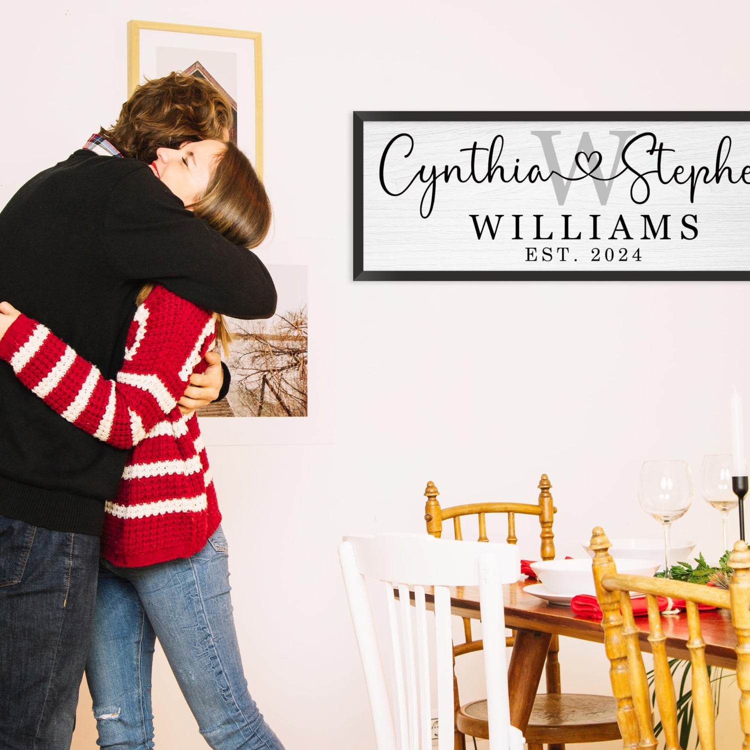 Personalized Framed Wooden Couple Name Sign Wedding Gifts for Couple Personalized Wooden Name Sign Personalized Wooden Couples Name Sign Farmhouse YCHARTSIGN