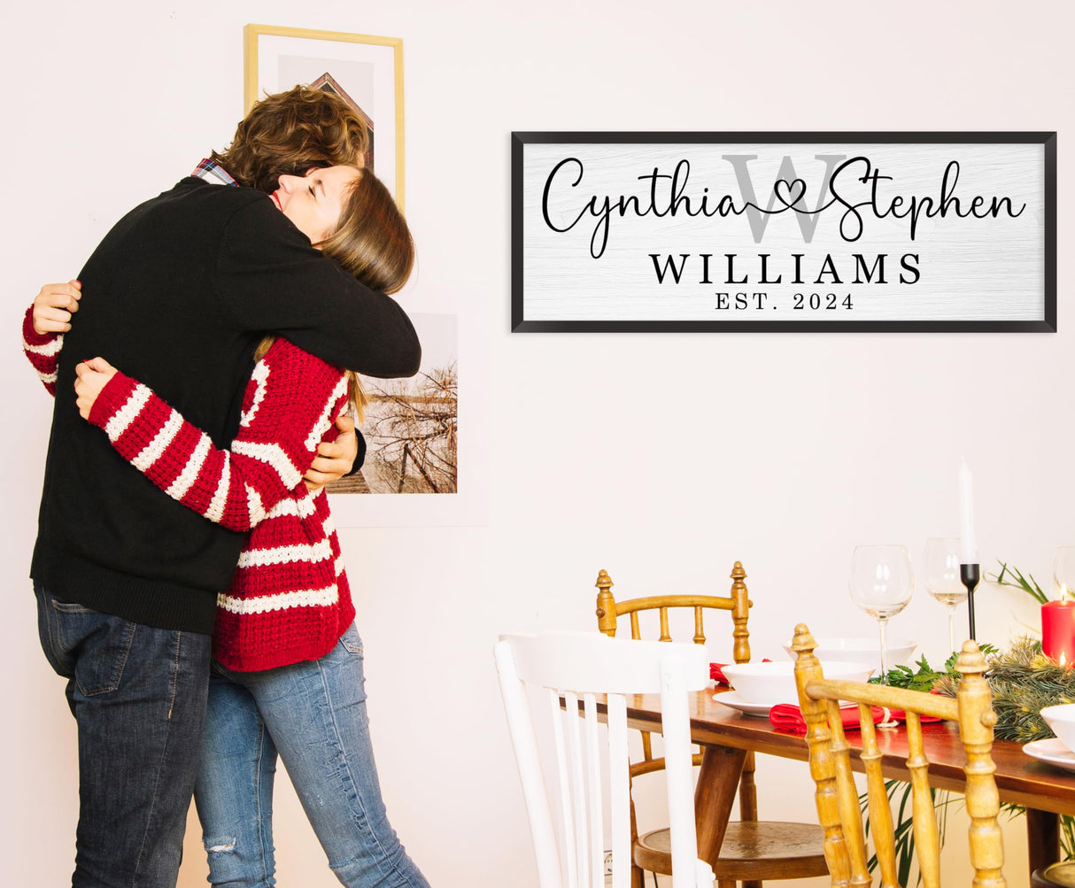 Personalized Framed Wooden Couple Name Sign Wedding Gifts for Couple Personalized Wooden Name Sign Personalized Wooden Couples Name Sign Farmhouse YCHARTSIGN