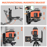 DOVOH 4x360° Laser Level 360 Self Leveling, 16 Line Laser Leveler for Construction Floor Tiling and Ceiling Rechargeable Green Beam 4D Plane Magnetic DOVOH