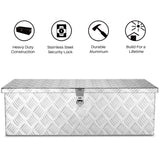 ARKSEN 30 Inch Heavy Duty Aluminum Trailer Tool Box Chest Box Pickup Truck Bed Storage Toolbox for RV, Truck, & Trailer with Side Handle, Lock and 2 ARKSEN