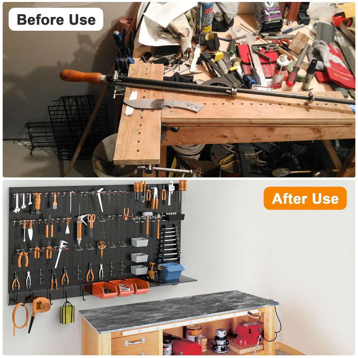 Relaxdays Pannello Da Parete Portautensili, 43 Pezzi, 90 X 54 X 23 - Foto 4