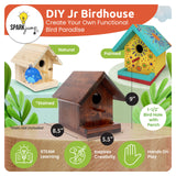 SparkJump Jr Bird House Kit | DIY Birdhouse Kits Made of Cedar Wood for Outdoors | Birdhouse Kits for Kids and Adults with Paint | Bird House Making SparkJump