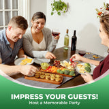 Solid Acacia Wood Serving Trays (14 x 5.5 inches) Rectangular Wooden Large Serving Platters for Food, Wooden Tray for Charcuterie, Appetizer Serving Home Beets