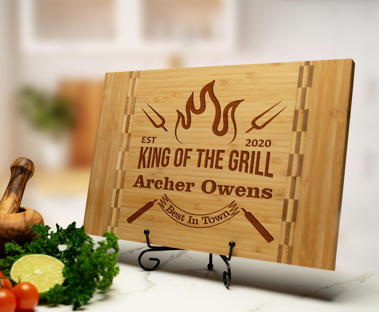 Personalized Dad Cutting Board - Custom Wood Grill Board For BBQ Masters - Unique Barbeque and Grilling Gift Idea for Fathers Day, Birthday, Tayfus
