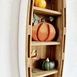 Morning View 47 Inch Wood Boat Shelf Decor Nautical Wall Hanging Boat Ornament Beach Theme Room Wall Home Decor Morning View