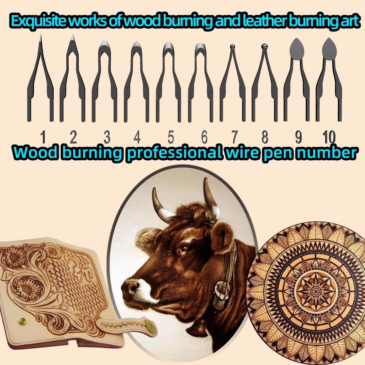 FIRElood Wood Burning Kit,Wood Burning Tool,Burning Tool Wood Burning High impedance Nickel-Chromium Wire Pen tip Wood Burning Tool Pen tip can FIRElood