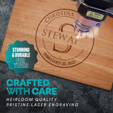 Blue Ridge Mountain Gifts Personalized Wood Cutting Board - Laser Engraved Custom Chopping Boards - Elegant Gift for Wedding, Anniversary, Blue Ridge Mountain Gifts