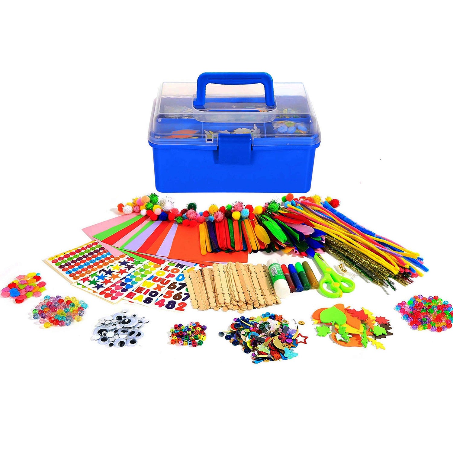 YITOHOP Arts and Crafts Supplies for Kids -1000+ pcs Art Craft kit in Carrying Travel Box for Toddlers Ages 5+ DIY Crafting School Kindergarten YITOHOP