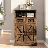 Befrases Farmhouse Storage Cabinet with Drawers and Shelves, Freestanding Kitchen Pantry Storage Cabinet, Floor Storage Cabinet Hutch Cupboard for Befrases