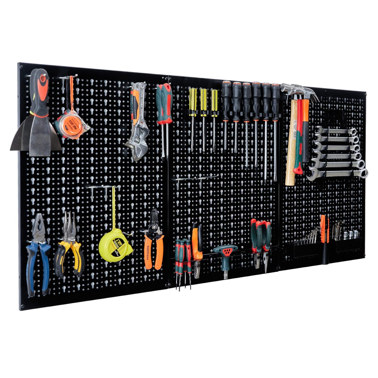 Ultrawall Pegboard Wall Organizer 4 ft. Metal Pegboard Tool Storage Kit with Black Toolboard and Black Accessories Ultrawall