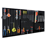 Ultrawall Pegboard Wall Organizer 4 ft. Metal Pegboard Tool Storage Kit with Black Toolboard and Black Accessories Ultrawall