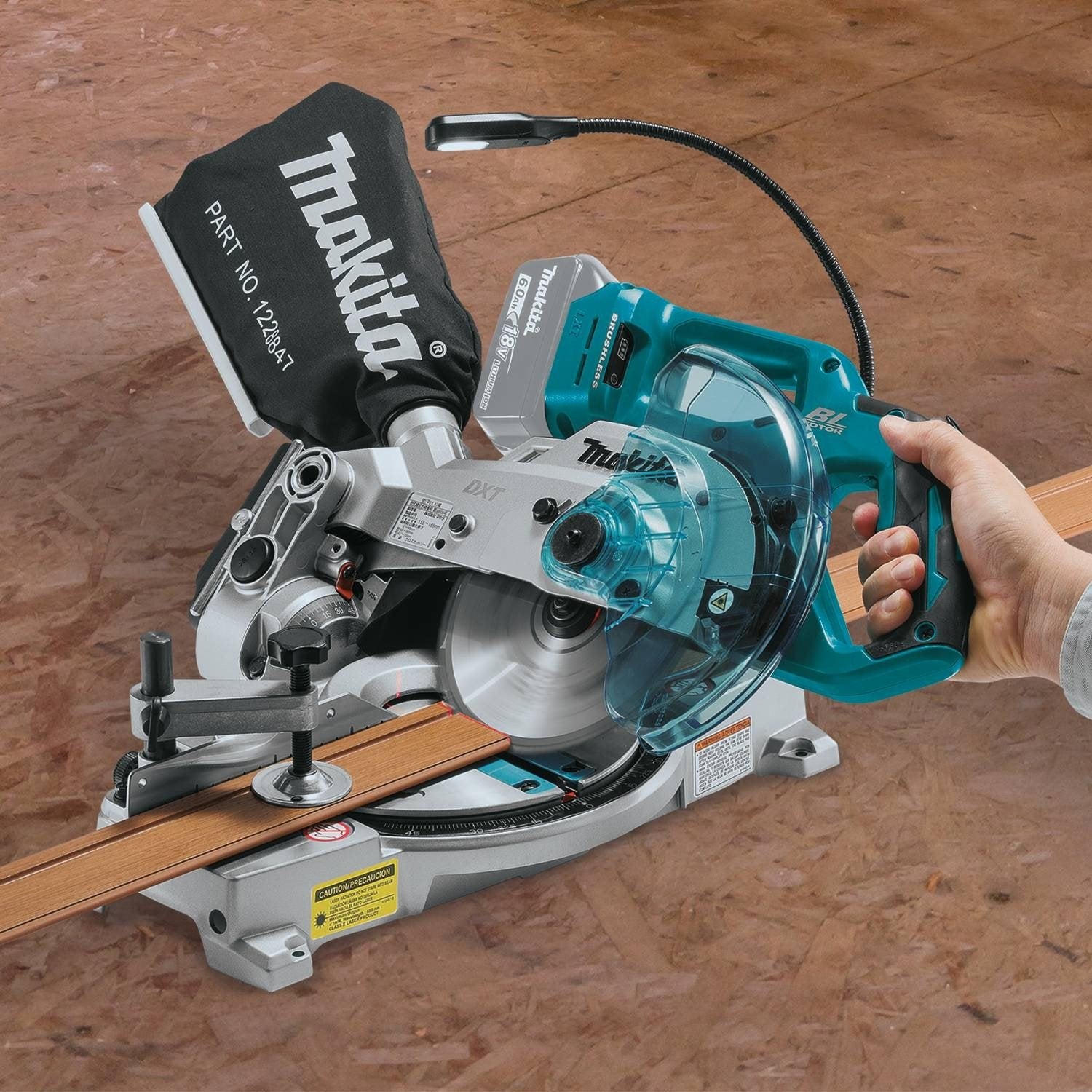 Makita XSL05Z 18V LXT Lithium-Ion Brushless Cordless 6-1/2" COMPACT Dual-Bevel Compound Miter Saw with Laser, TOOL Only - WoodArtSupply