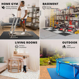 Gym Flooring Set - Interlocking EVA Soft Foam Floor Mat, 18 Pieces Puzzle Rubber Tiles Protective Ground Surface Protection, Play Workout Exercise BeMaxx