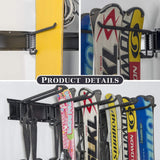 WALMANN Garage Storage Organization System Ski Wall Rack 10 Pairs of Skis Mount Hanger Home Shed and Garage Snowboard Wall Rack System Holds Up to Walmann