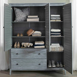 Grain Wood Furniture Greenport 3-Door Wardrobe, Brushed Grey Grain Wood Furniture