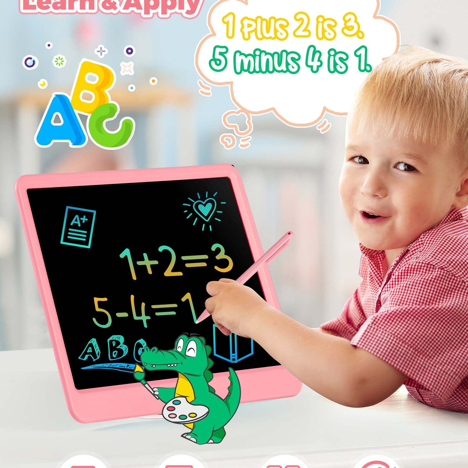 KOKODI 12 Inch LCD Writing Tablet with Anti-Lost Stylus, Erasable Doodle Board Colorful Toddler Drawing Pad, Car Travel School Games Toys for 3 4 5 6 KOKODI