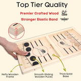 Litigon Shoot The Puck - Fast Sling Puck Game Large Size - Wooden Hockey Board Game - Desktop Battle Sling Hockey - Funny Family Home Games - Kids Litigon