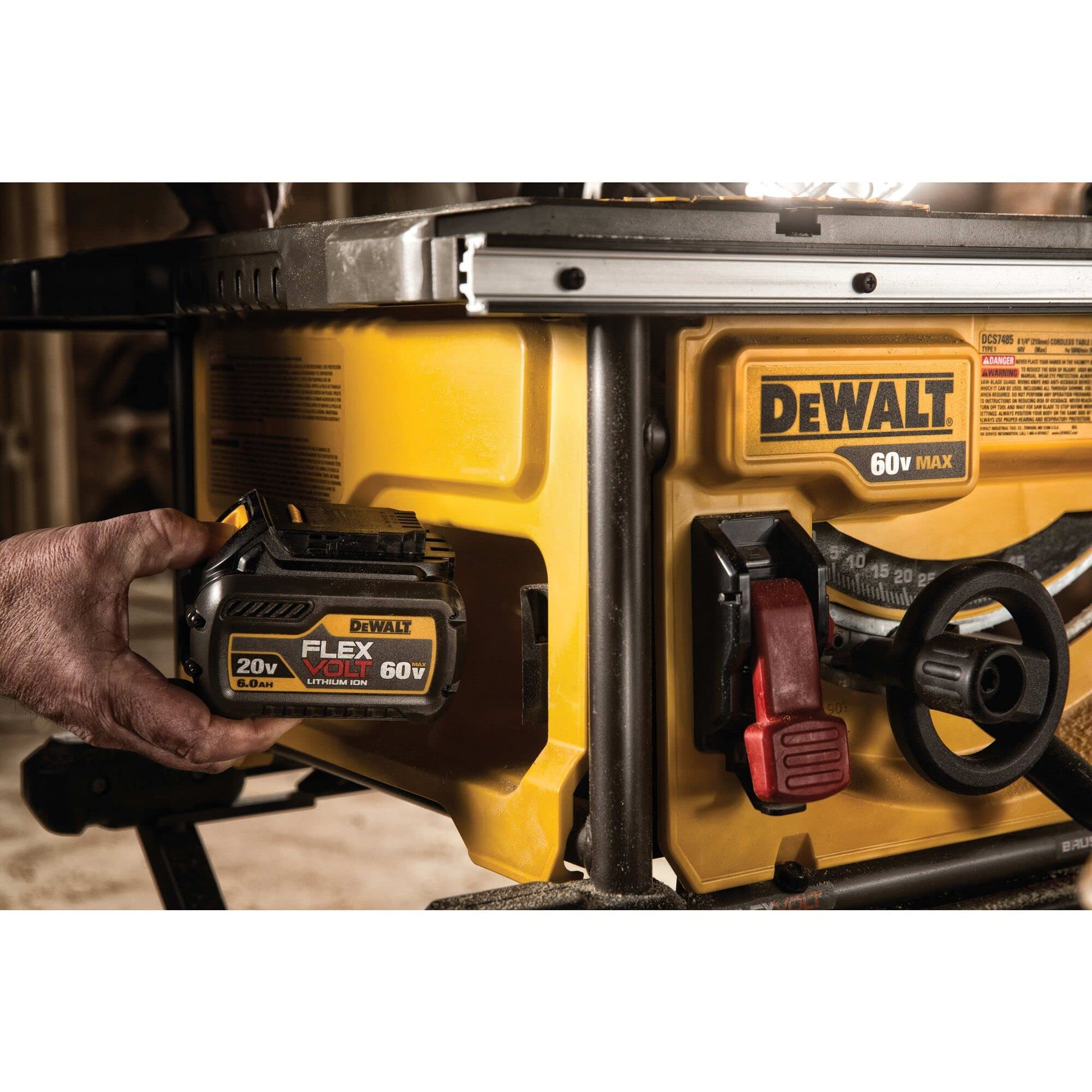 DEWALT FLEXVOLT 60V MAX* Table Saw, 8-1/4-Inch (DCS7485T1) - WoodArtSupply