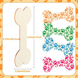 40 Pieces 4.3 x 2.2 Inches Wood Dog Bone Cutouts Unfinished Wood Dog Bone Plain Bone Shaped Wood for Crafts Wooden DIY Projects Home Decoration Jetec