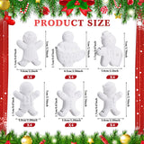 Syhood 24 Pcs Design Your Own Ceramic Christmas Blank DIY Character Ornament Bulk Unpainted Village Ceramic to Paint Ready to Design Your Own Syhood
