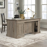 Sauder Palladia Executive Desk, L: 65.12" x W: 29.53" x H: 29.61", Split Oak finish Sauder