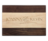Personalized Laser Engraved Two Tone Maple And Walnut Cutting Board MRC Wood Products