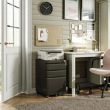 DEVAISE 3 Drawer Mobile File Cabinet with Lock, Under Desk Metal Filing Cabinet for Legal/Letter/A4 File, Fully Assembled Except Wheels, Black DEVAISE