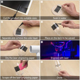 Frddiud Laser Engraving Marking Color Paper, 2 PCS Black Marking Paper, 15.3" x 10.4" Laser Engraving Paper for Fiber Laser Marking and Engraving, Frddiud