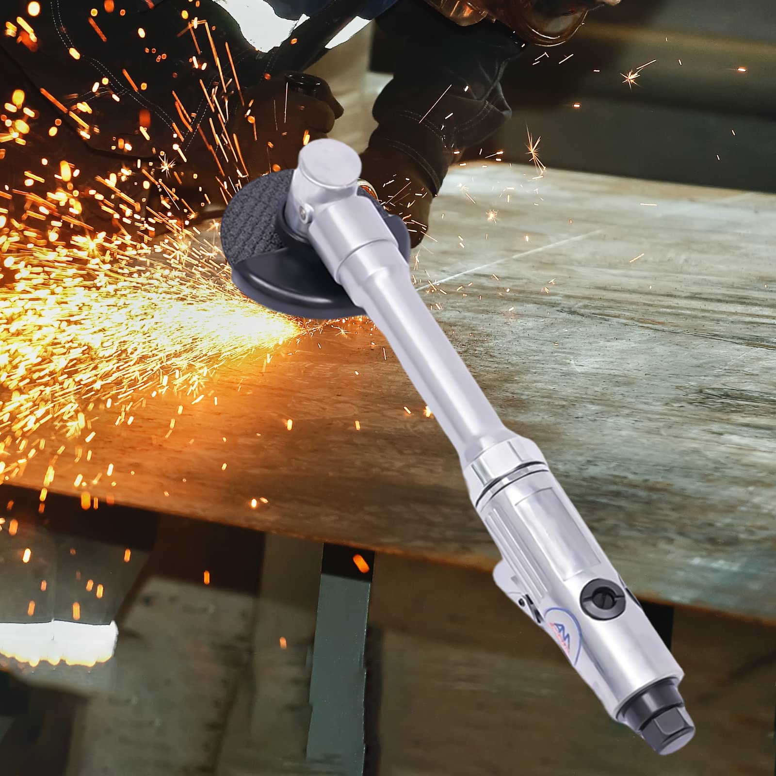 Pneumatic Angle Grinder, 18000RPM 90PSI Pneumatic Cutting Tool, 3"/75mm Cutting Machine with Long Handle For Polishing, Cut Off Metal - WoodArtSupply