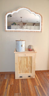 Country Barn Single Tilt-Out Single Trash Cabinet: Efficient and Stylish Trash Cabinet Crafted from Unfinished Pine Wood, is Designed to Hold Country Barn Gifts