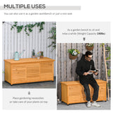 Outsunny 75 Gallon Wooden Deck Box, Outdoor Storage Container with Aerating Gap & Weather-Fighting Finish, Yellow Outsunny