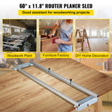 VEVOR Router Sled, 60 inches / 152.4cm Width, Slab Guide Jig for Woodworking with Locking Function, Portable and Easy to Adjust, Trimming Planing VEVOR