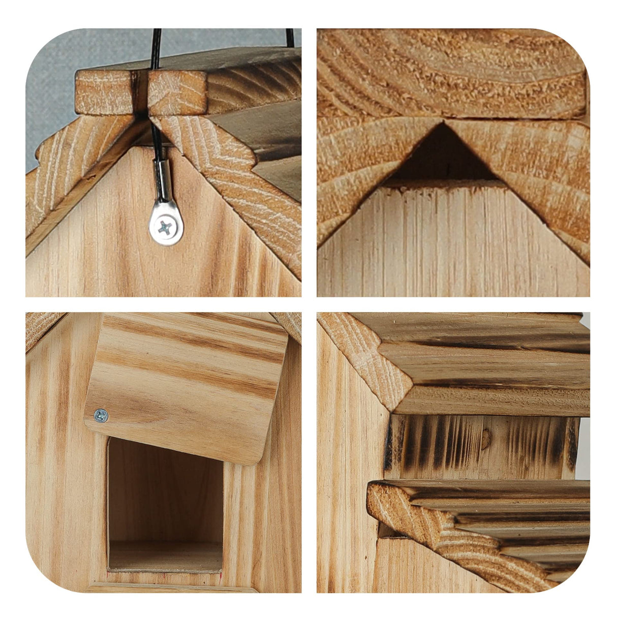Bird Houses for Outside,Bluebird Finch 4 Room Outdoor Bird Houses for Garden, Up to 4 Bird Families, Large Hole for Bird Families' Needs NATUREYLWL