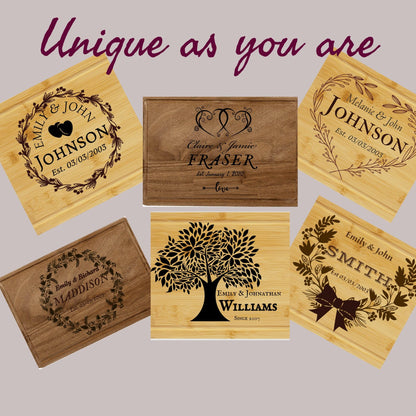 Personalized Cutting Board, Wedding Gift, Customized Chrismas Gifts, Anniversary Gifts for Her, Anniversary Gifts for Couple, Bridal Shower Gifts,