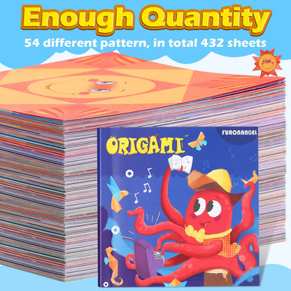 432 Sheets Origami Paper with Guiding Book, Origami Kit for Kids Ages –  WoodArtSupply