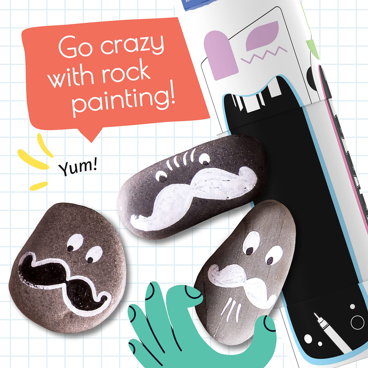 Funcils Acrylic Bundle - 5 White and Black Acrylic Paint Pens Funcils