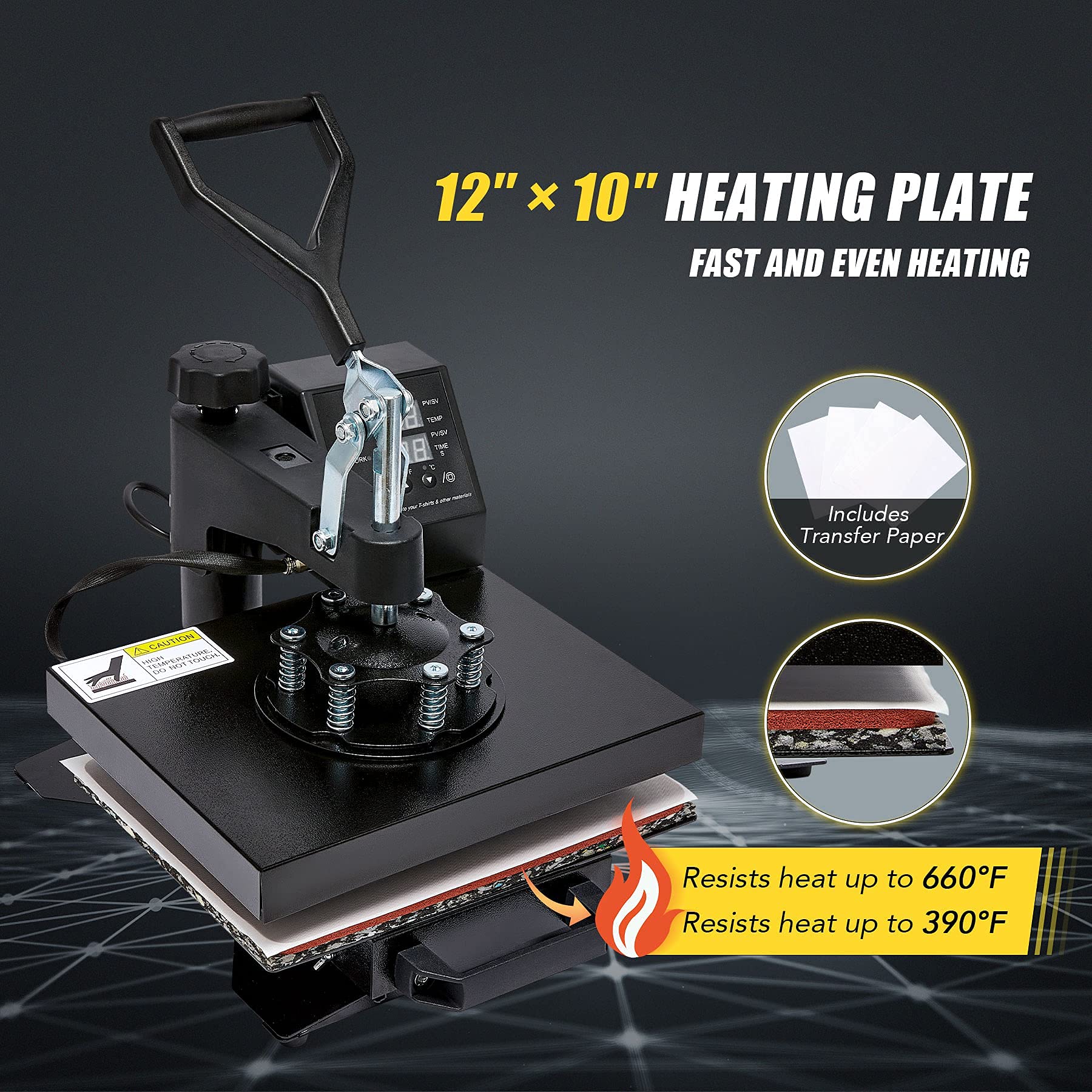 CO-Z Heat Press Machine, 8 in1 Swing Away Flat Plate Cap Mug Press Set, Professional Heat Press for T Shirts Hats Bags Tile More, Shirts Transfer - WoodArtSupply