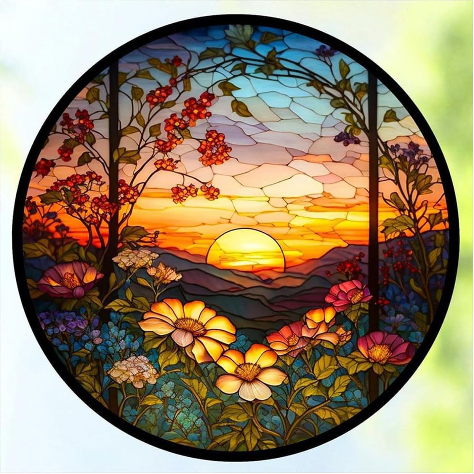 KTHOFCY 5D DIY Diamond Painting Kits for Adults Kids, Stained Glass Sunflower Full Drill Embroidery Cross Stitch Crystal Rhinestone Paintings - WoodArtSupply