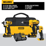 DEWALT 20V MAX* Cordless Drill Combo Kit, 3-Tool (DCK340C2),Black/Yellow DEWALT