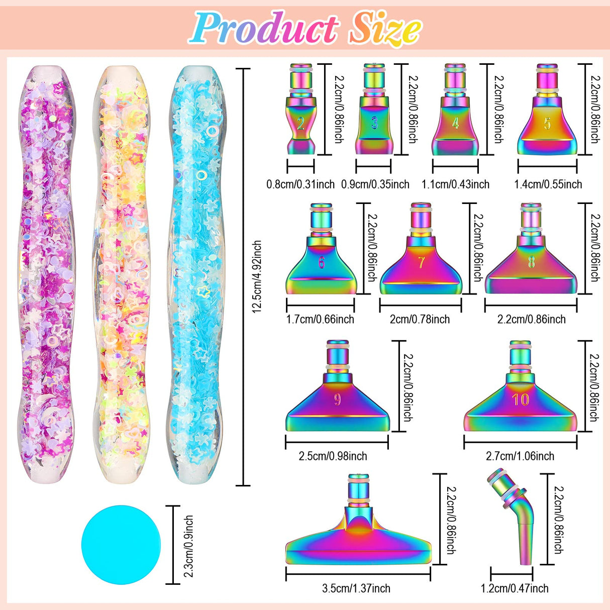 Geyoga 22 Pcs Luminous 5D Diamond Painting Pen Kit DIY Diamond Art Accessories and Tools Diamond Painting Metal Pen Tips Diamond Tool Kit Rhinestone Geyoga