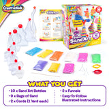 Creative Kids Sand Art Activity Kit for Kids - 10 Sand Art Bottles and 10 Colored Cool Sand Bags + Glitter Sand - Create Your Own Sand Art - DIY Arts Creative Kids